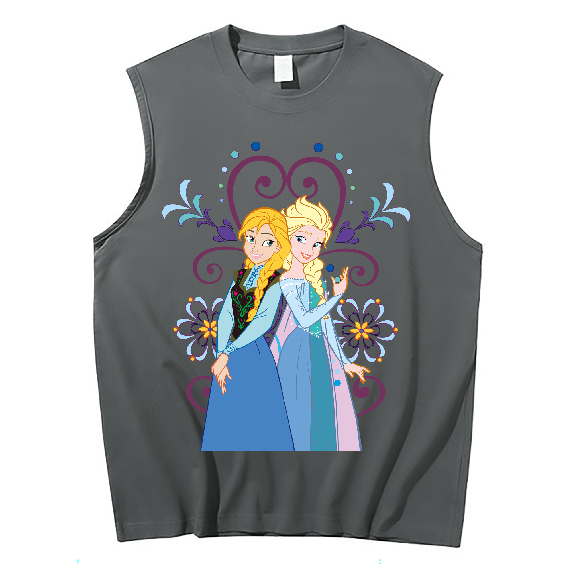 （画像用） アナと雪の女王 アンナ エルサ Frozen Anna Elsa コットン100％タンクトップ（フロントプリント）